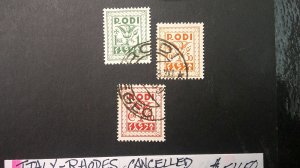 Rhodes 1934 Scott# J6-J8 USED  VF-XF set of 3