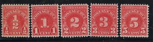US Scott #J69-73 Mint Set LH OG VF
