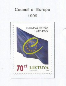 LITHUANIA - 1999 - Council of Europe, 50th Anniv  - Perf Single Stamp - M L H