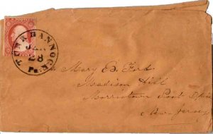 United States Pennsylvania Tunkhannock c1855 serifed cds  3c Washington 1851 ...