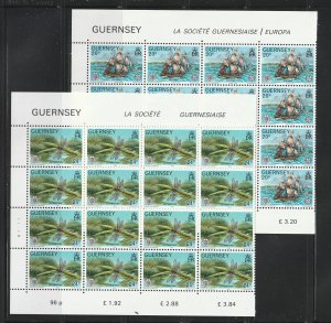 Guernsey 240-245 Blocks Of 16 Set MNH Various, 3 Scans (B)