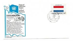 United Nations #326 15c Flag Series 1980, Luxembourg, Aristocrat Cachets FDC