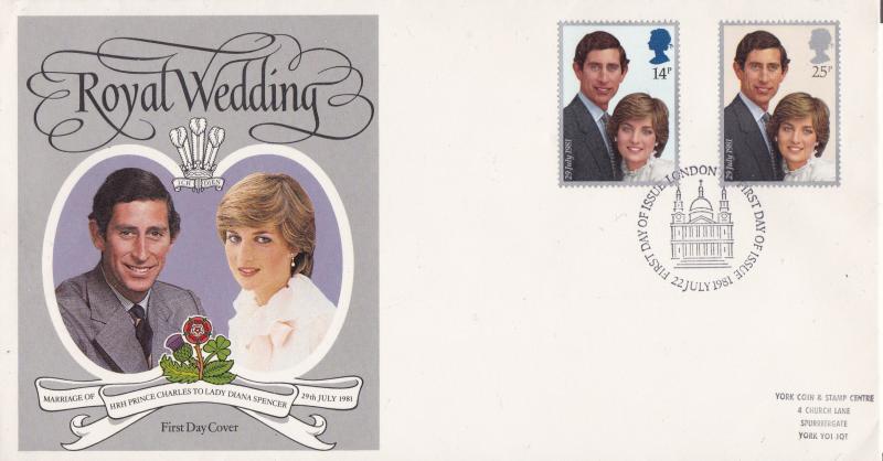 Great Britain 1981 Royal Wedding Princess Diana  First Day Cover VF