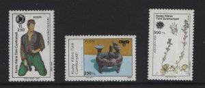 Turkish Republic of Northern Cyprus #295A-295C  MNH  1991 surcharges