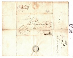 GB CORNWALL Cover 1829 Superb *St.GER/MANS* Postmark St Germans EL Letter EP39