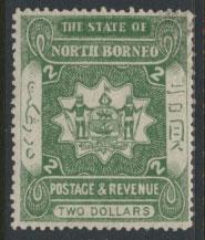 North Borneo  SG 84 SC# 71 MH Dull Green  please see scans & details