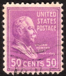 1938, US 50c, William Howard Taft, Used, Sc 831