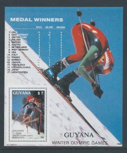 Guyana #1989 NH '88 Winter Olympics, Calgary - Skiing - Deluxe SS