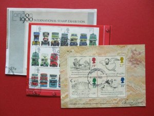 SGMS1058, SGMS1409 & SGMS2215 1978 1988 & 2001 3 x Commemorative Mini Sheets FDI