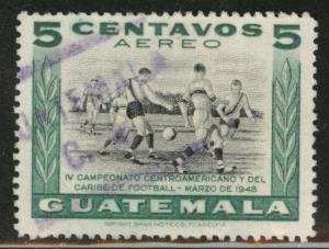 Guatemala  Scott C159 used soccer airmail stamp 