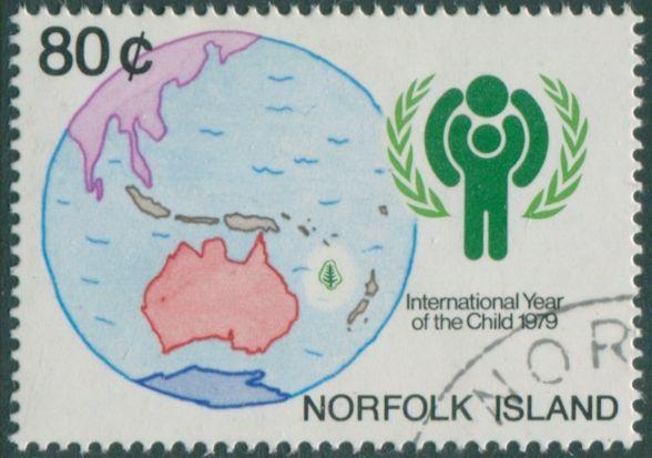 Norfolk Island 1979 SG229 80c IYC emblem and map FU