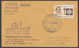 AUSTRALIA ANTARCTIC 1972 cover ex Mawson  - MS Nella Dan ship cachet........L959