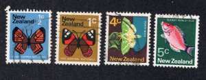 New Zealand 1970-73 1/2c, 1c, 4c & 5c Wildlife, Scott 438-439, 437-538 used