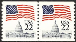 US #2115 ERIE BLUE COLOR ERROR, XF-SUPERB mint never hinged, PAIR,  a very RA...
