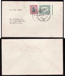 South Africa cover  #2137c-1d ship+4d Biplane in Flight Airmail-Joh