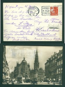 Denmark. 1928 Postcard Old. Nikolai Church. Cars, People, Bicycles. 15 Ore. Adr.