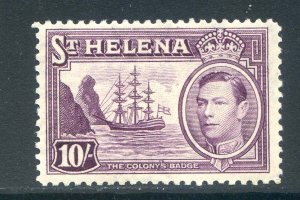 St Helena 10/- Purple SG140 Mounted Mint