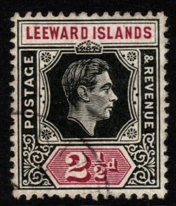 LEEWARD ISLANDS SG106 1949 2½d BLACK & PURPLE FINE USED