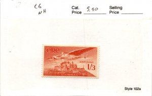 Ireland, Postage Stamp, #C6 Mint NH, 1954 Airmail (AL)