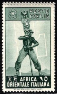 1938 Italian East Africa Scott #-  5 15 Centesimos Fascist Legionary Unused