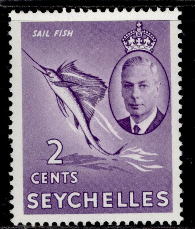 SEYCHELLES GVI SG158, 2c lilac, LH MINT. 