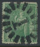 Barbados SG 21a SC# 15a  Used  Blue Green rough perf 14-16  see scans and det...