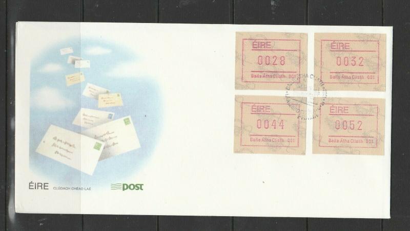 Eire FDC 1992 framas, 4 vals, Illus, unaddressed