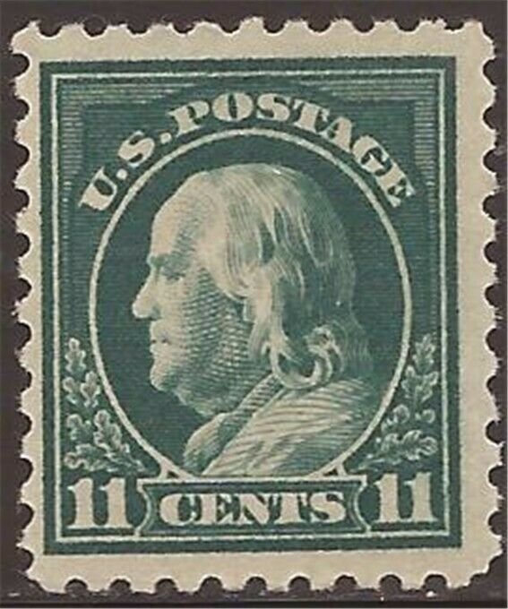 US Stamp - 1916 11c Franklin - Flat Plate Printing Perf. 10 MH Stamps #473