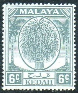 Kedah 1950 6c grey MH