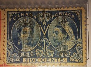 Canada, 1897, Queen Victoria Jubilee, 5¢ deep blue (Scott 54)