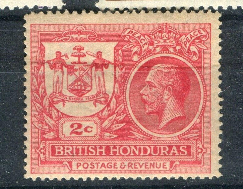 BRITISH HONDURAS; 1920s early GV Arms issue Mint hinged 2c. value