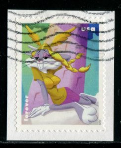 5498 US (55c) Bugs Bunny 80th Anniv SA,  used on paper