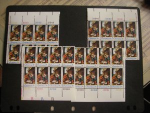 Scott 1414, Christmas Nativity, PB8 #32150-2, 31946 x4, Matched Set, MNH