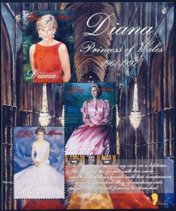 Liberia 1998 Sc N/L Diana Princess of Wales SS/3 Stamp**