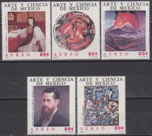 MEXICO Scott C380-C384 MNH** 1971 airmail set CV$1.50