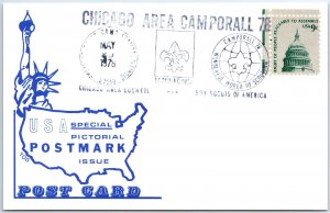 US POSTAL CARD SPECIAL EVENT POSTMARK CHICAGO AREA SCOUNT CAMPORALL '78