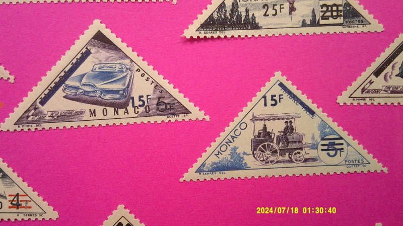 Monaco 1956 Overprints Scott# 371-390 CPL. VF-XF MNH set of 20 (No Airmails)