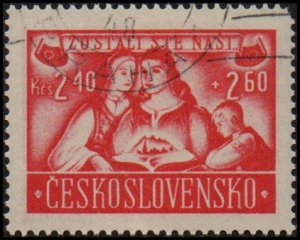 Czechoslovakia B161 - Cto - 2.10k+2.60k Repatriated Slovaks (1946) (cv $0.60)