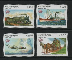 Thematic Stamps Transport - NICARAGUA 1982 UPU TRANSPORT 4v 2355/8 mint