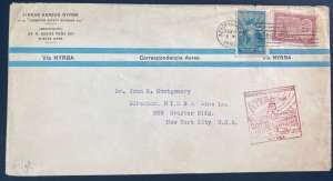 1930 Buenos Aires Argentina Airmail Cover To New York Usa Via NYRBA