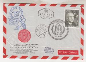 AUSTRIA, 1960 Balloon Post Envelope, Salzburg to Zlan...