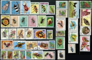 Insects on Stamps Bees Bugs Postage Collection Animal Kingdom Topical