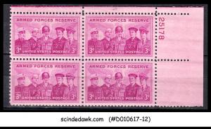 USA - 1955 - 3c ARMED FORCES # 1067 - BLOCK OF FOUR -MINT HN