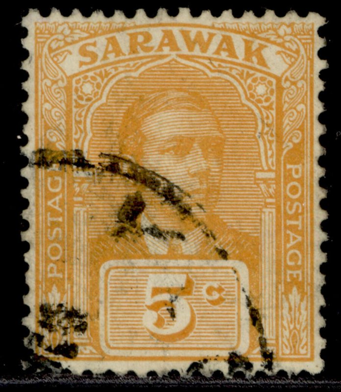 SARAWAK GV SG66, 5c yellow-orange, FINE USED. 