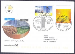 Germany 2016 Purity Law for Beer Mi. 3229 FDC