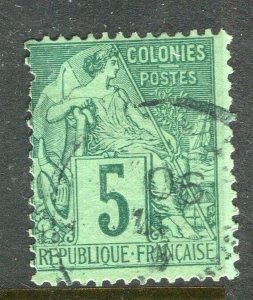 FRENCH COLONIES; 1880s early classic General issue used shade of 5c. value