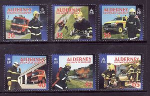 Alderney-Sc#239-44-unused NH set-Fire Services-2004-