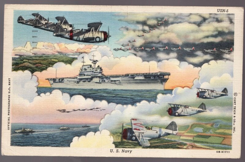 Used 1943 US Postcard US Navy. Chicago to New Westminster BC . Postage Due