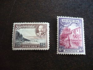 Stamps - Bermuda - Scott# 107,112 - Mint Hinged Part Set of 2 Stamps