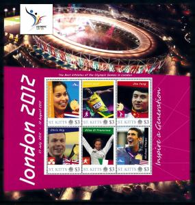 [78228] St. Kitts 2011 Olympic Games London Swimming Sheet MNH